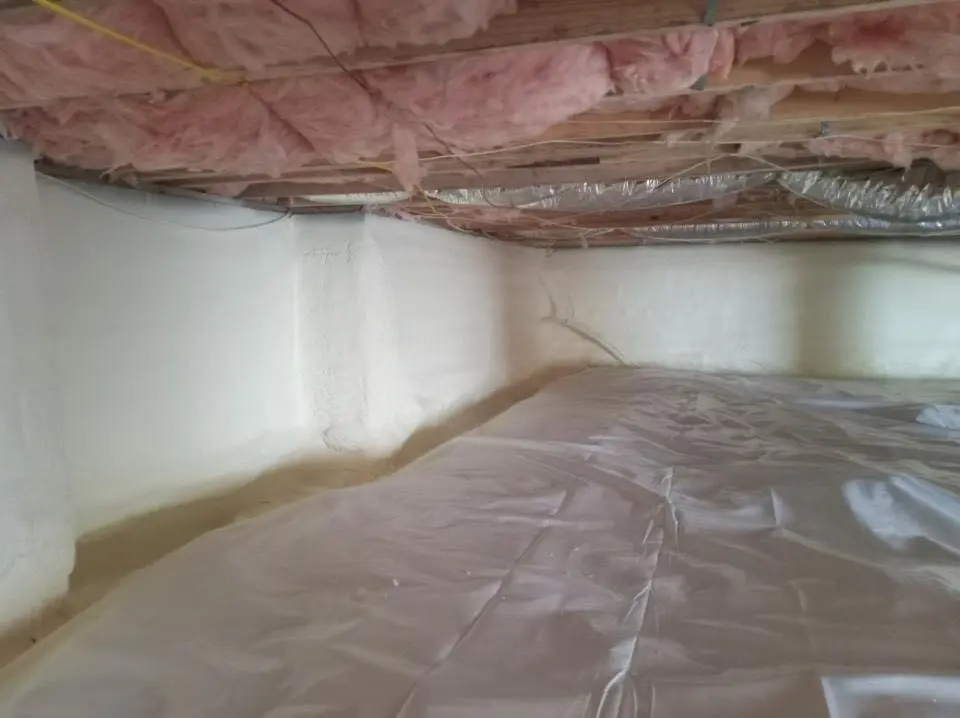 Crawl space encapsulation with closed-cell spray foam for Attic Insulation in Olathe